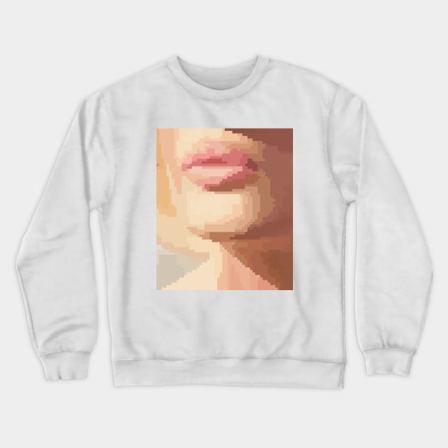 Pixel Art (pale pink lips) Crewneck Sweatshirt by Dmitry_Buldakov